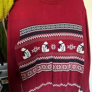 Dockers Red Penguin Crewneck Sweater